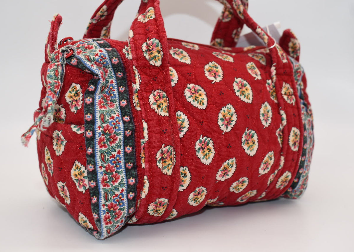 Vintage Vera Bradley Small Satchel Bag in "Red Leaf -1997" Pattern