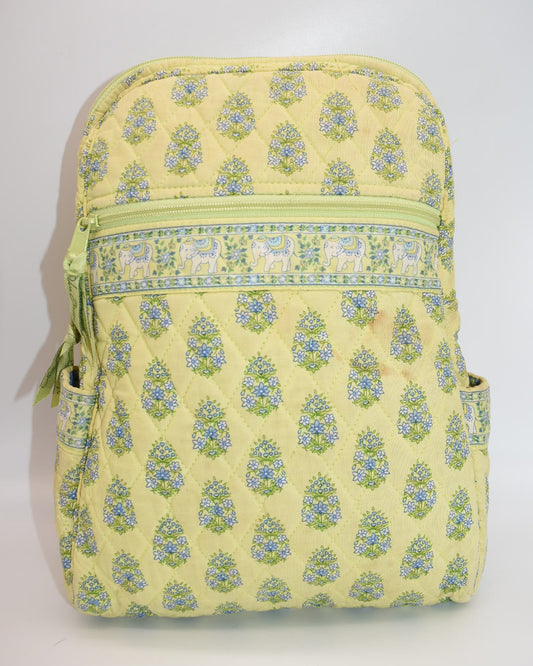 Vera Bradley Small Quilted Cotton Backpack in "Citrus Elephant" Pattern