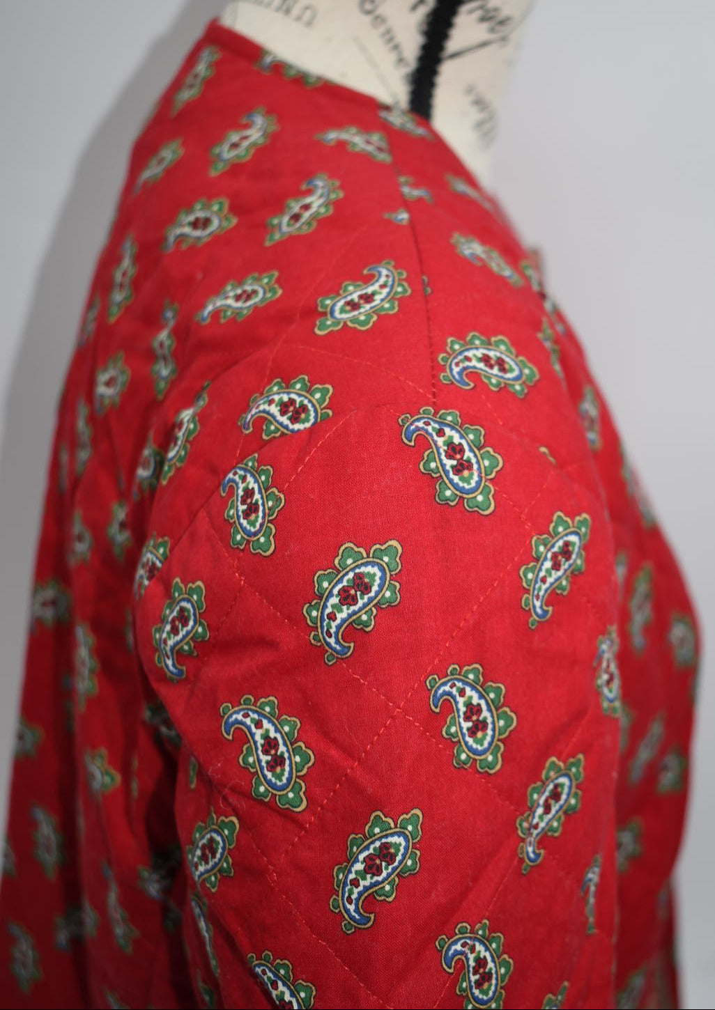 Vintage Vera Bradley Large Quilted Jacket in "Red- Fall 1991" Pattern