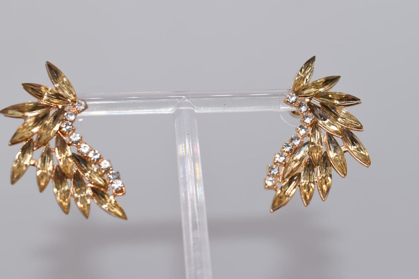 Statement Earrings: Champagne Rhinestone Stud Earrings