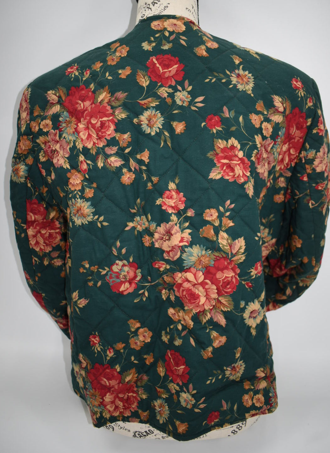 Vintage Vera Bradley Quilted Medium Jacket in "Greenbriar-1987" Pattern