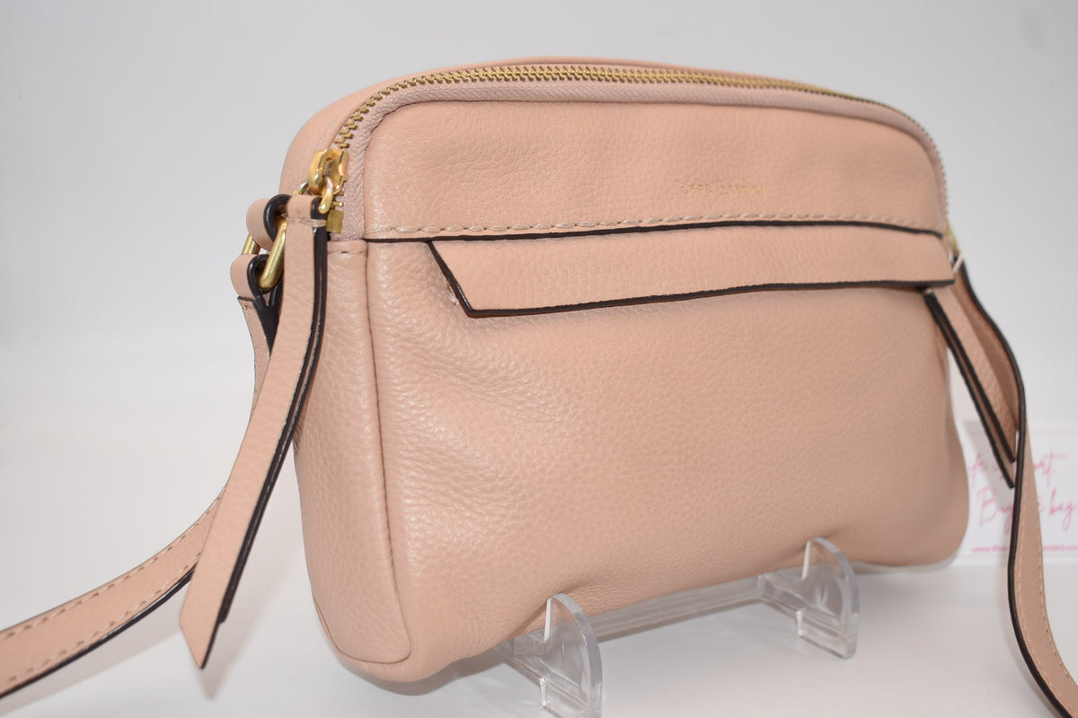 Vera Bradley RFID Mallory Petite Leather Crossbody Bag in "Pink Sands"