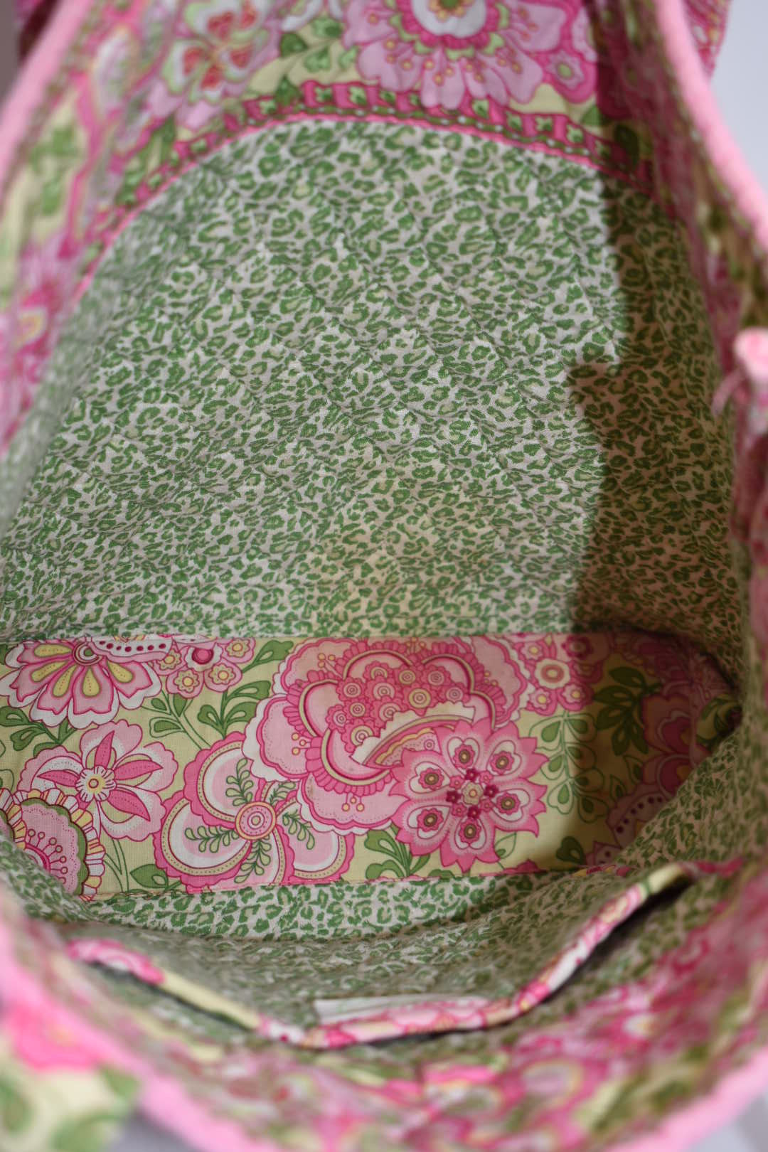 Vera Bradley Quilted Cotton Everyday Tote Bag in "Petal Pink" Pattern