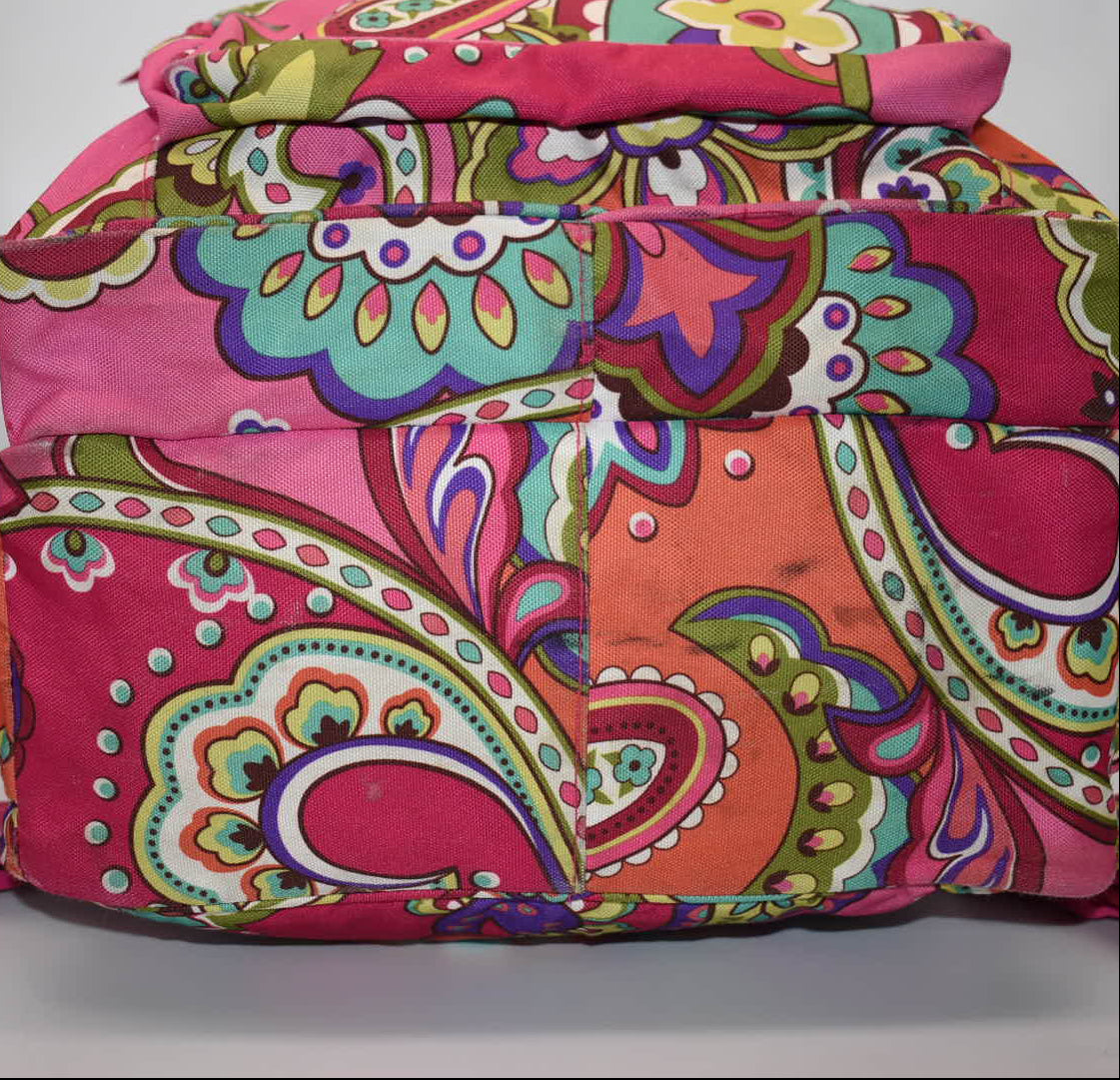 Vera Bradley XL Lighten Up Campus Backpack in "Pink Swirls" Pattern