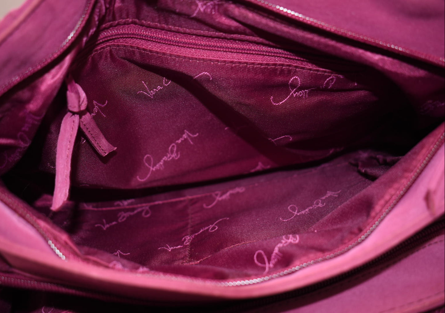 Vera Bradley Triple Compart Buckle Satchel Bag in Microfiber