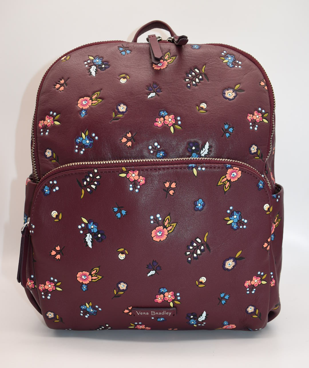 Vera Bradley Leather Carryall Backpack in "Mulled Wine" Pattern