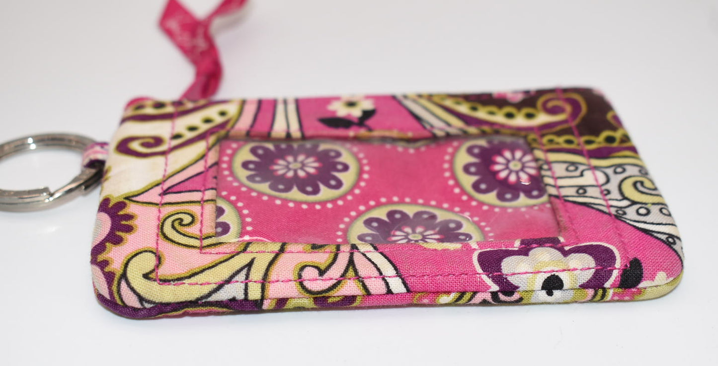 Vera Bradley Zip ID Case in "Very Berry Paisley" Pattern