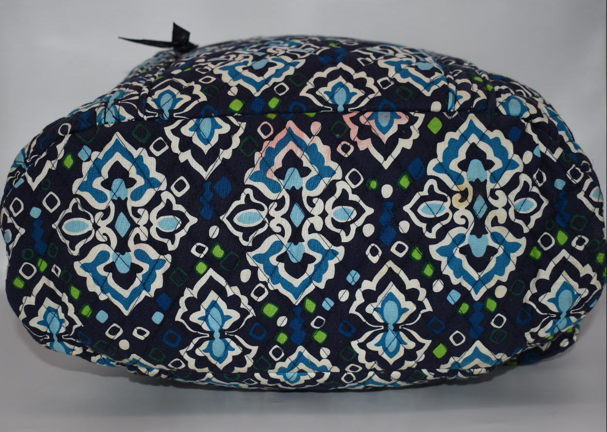 Vera Bradley Large Vera Tote Bag in "Ink Blue" Pattern
