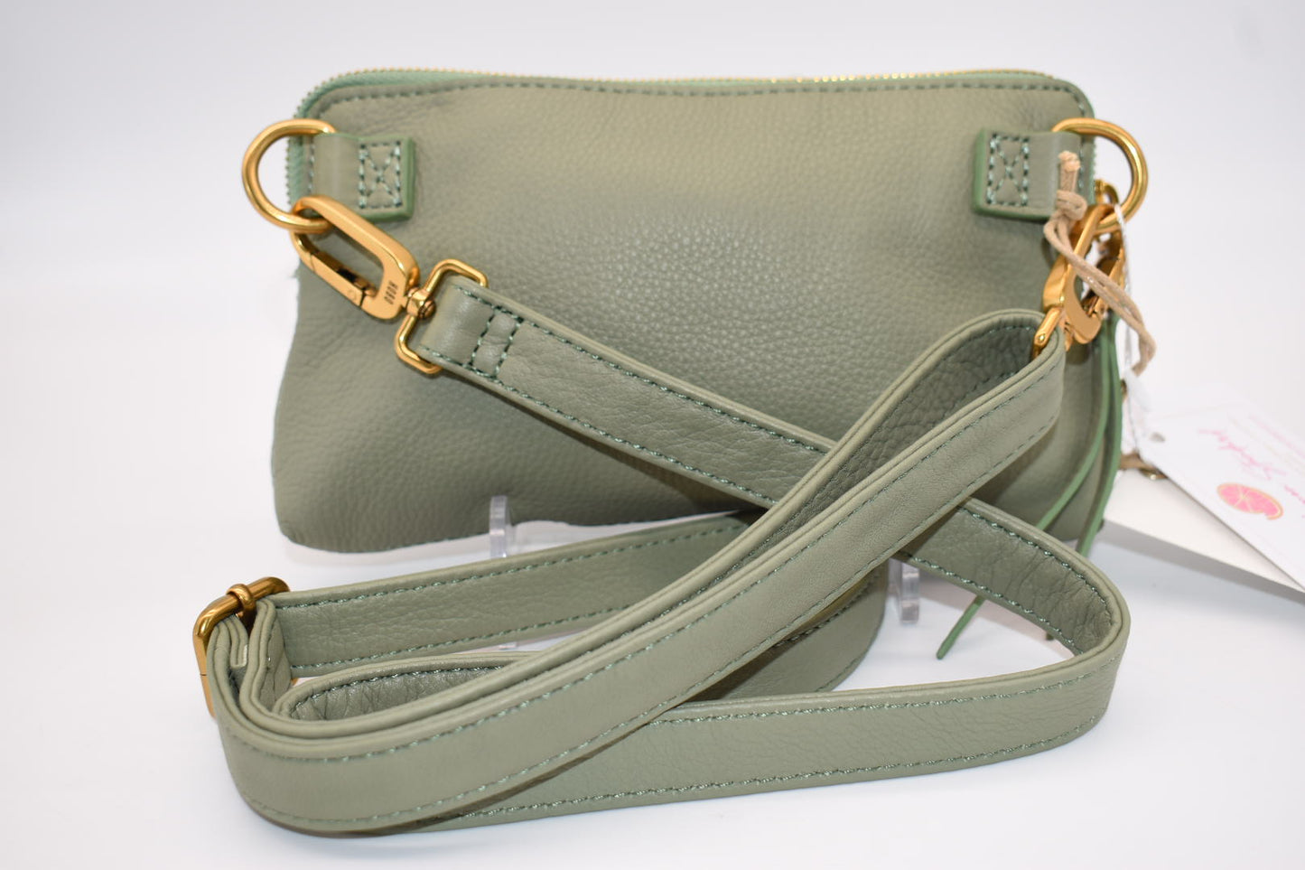 HOBO Fern Leather Slim Belt Bag in Watercress