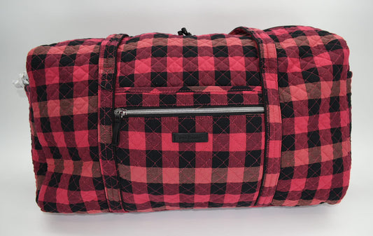 Vera Bradley Large Traveler Duffel Bag in "Garnet Buffalo Check" Pattern