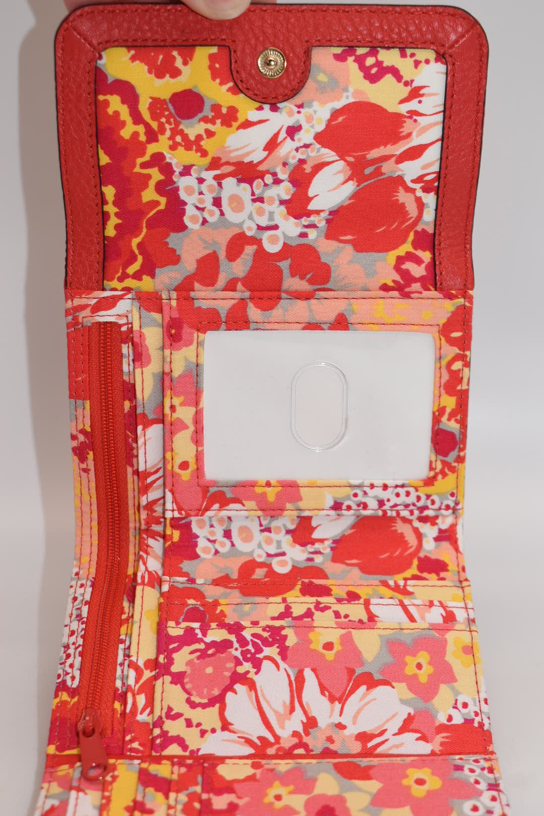 Vera Bradley Riley Leather Compact Wallet in "Canyon Sunset"