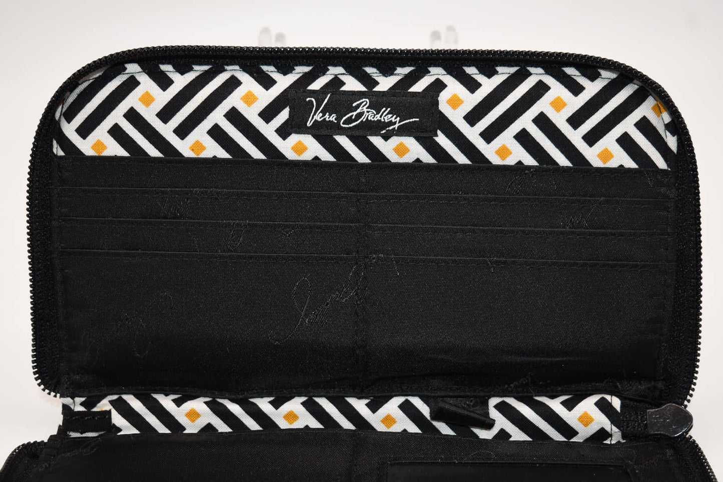 Vera Bradley Zip Around Wallet/ Demi Clutch in Microfiber Black