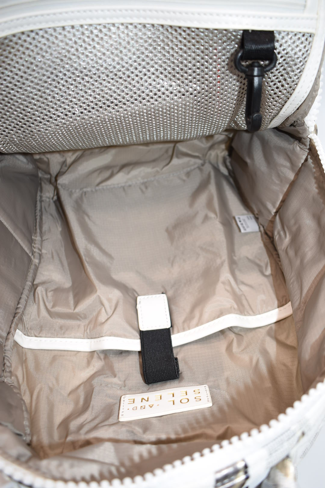 Sol and Selene Nylon Quilted Backpack in White