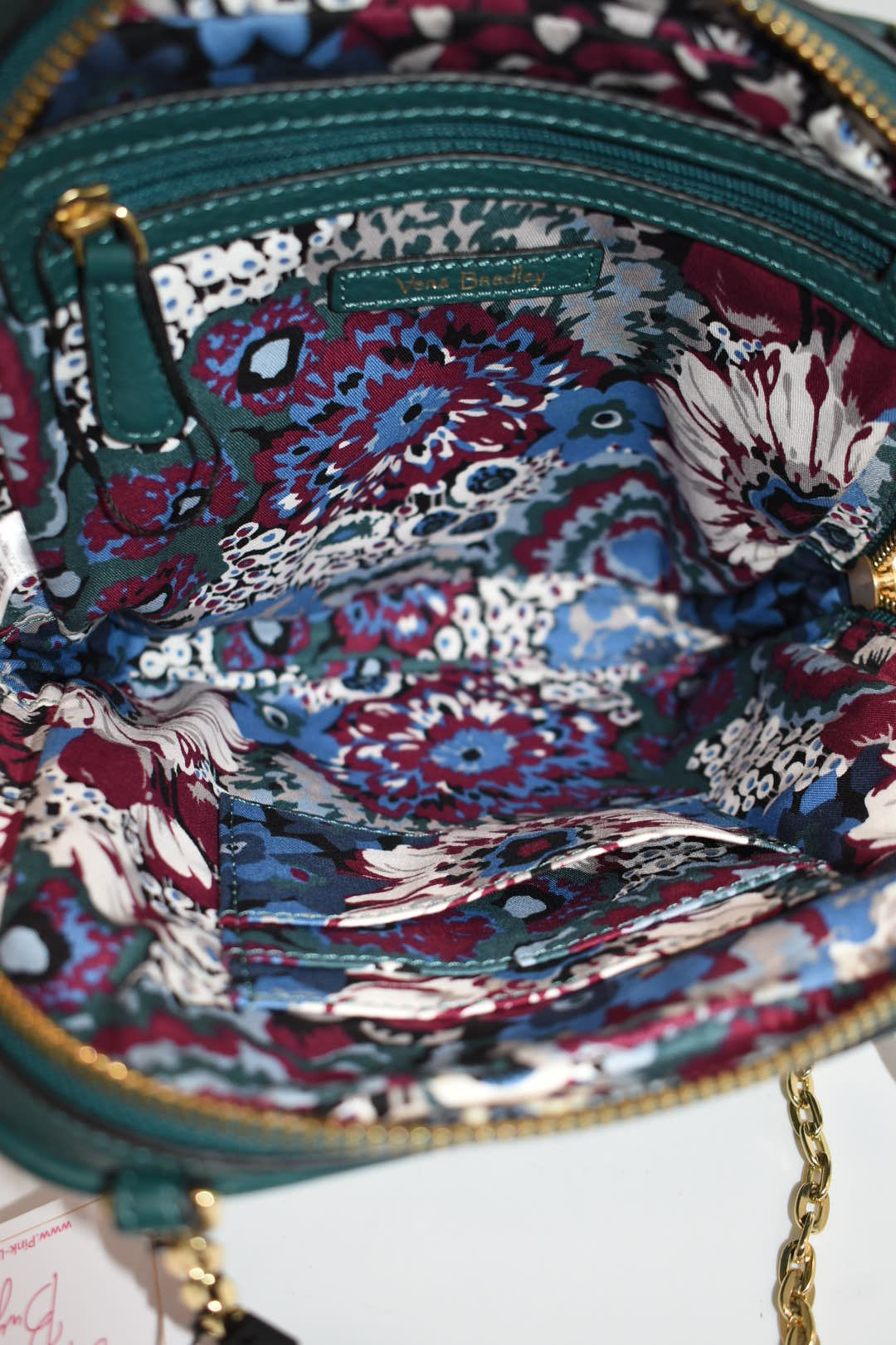 Vera Bradley Elena Leather Crossbody Bag in "Forest  Green"