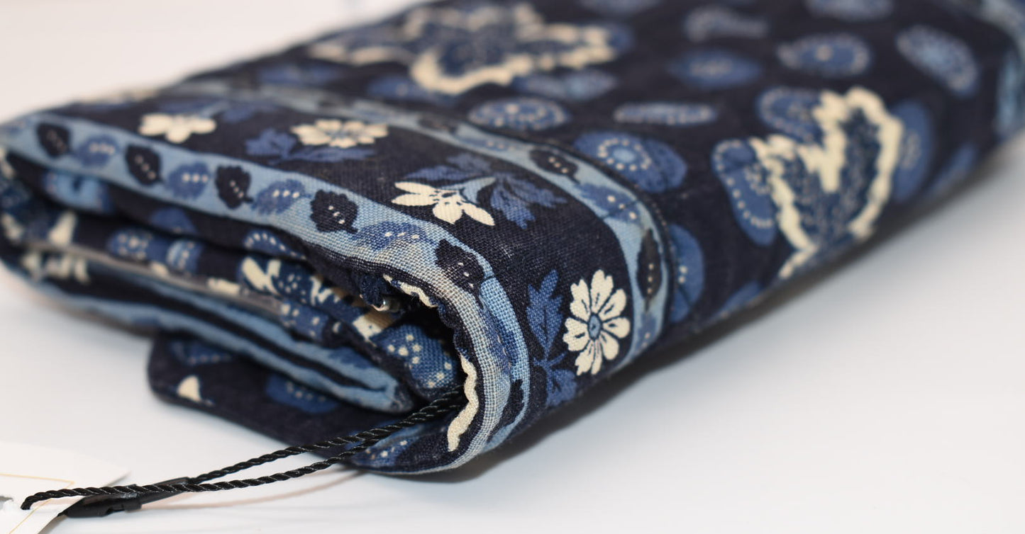 Vintage Vera Bradley Strap Crossbody Wallet in "Blue Coin -2003" Pattern