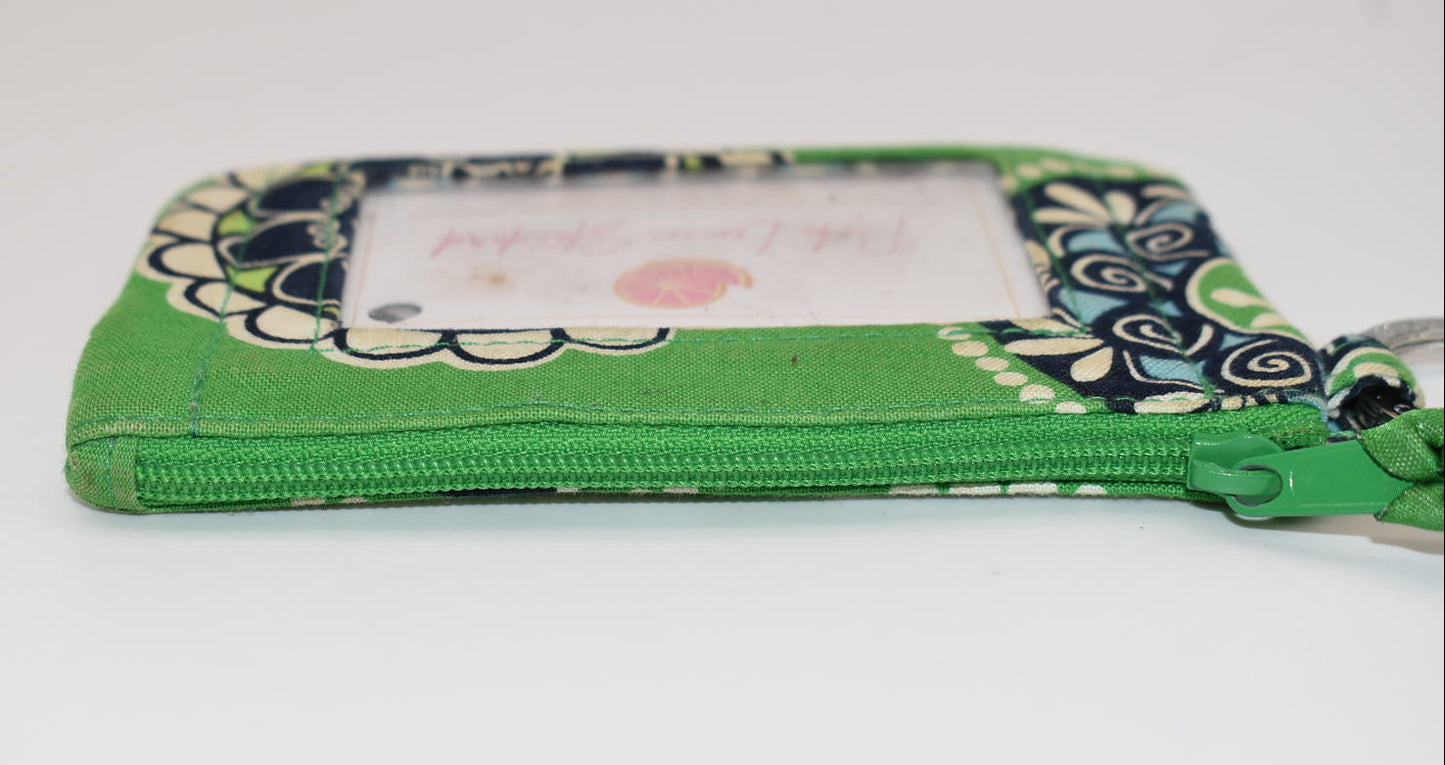 Vera Bradley Zip ID Case in "Cupcakes Green" Pattern