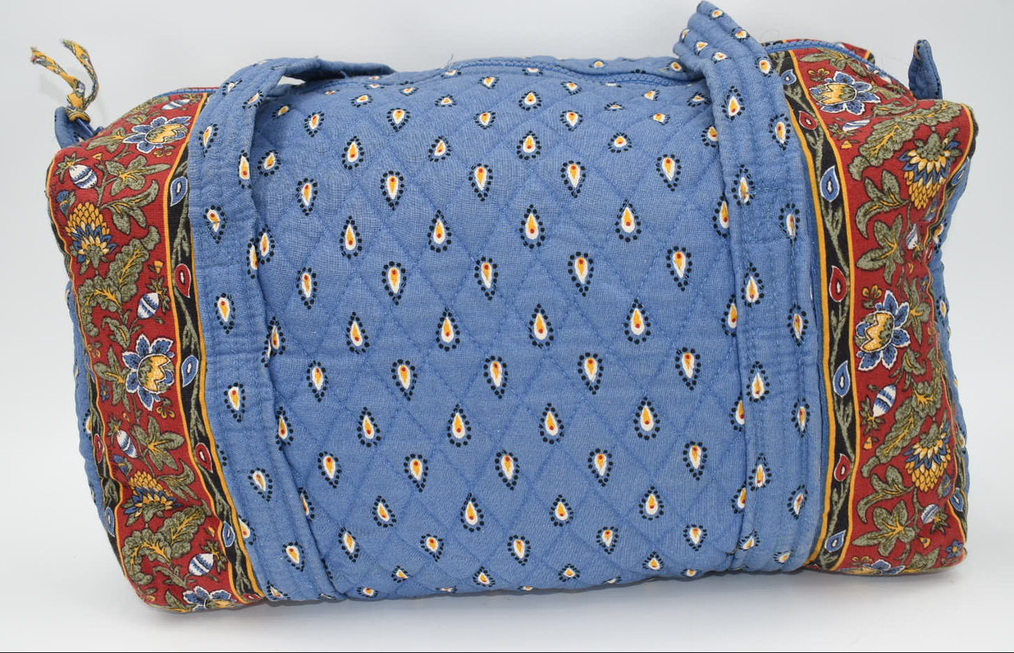 Vintage Vera Bradley Medium Duffel Bag in "French Blue" Pattern
