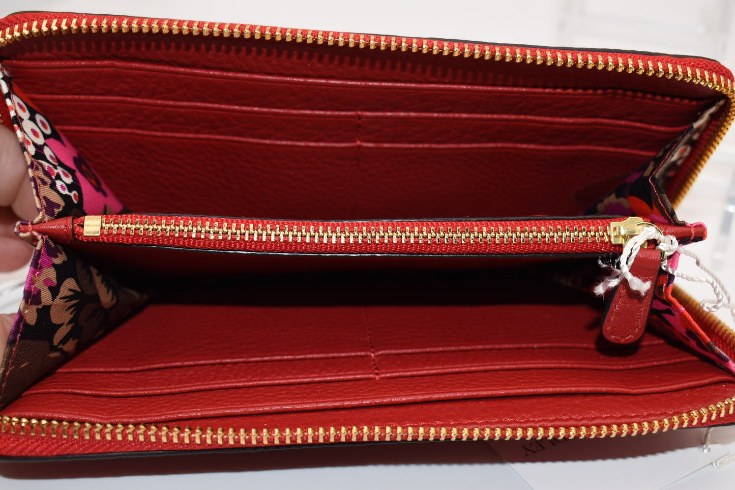 Vera Bradley Quilted Leather Georgia Wallet in Tango Red