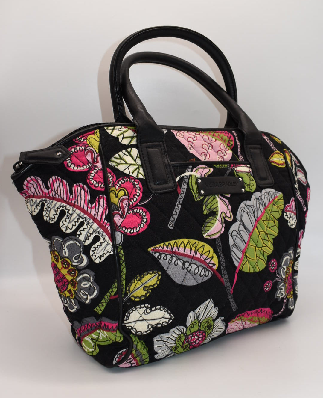 Vera Bradley Trimmed Satchel Bag in "Moon Blooms" Pattern
