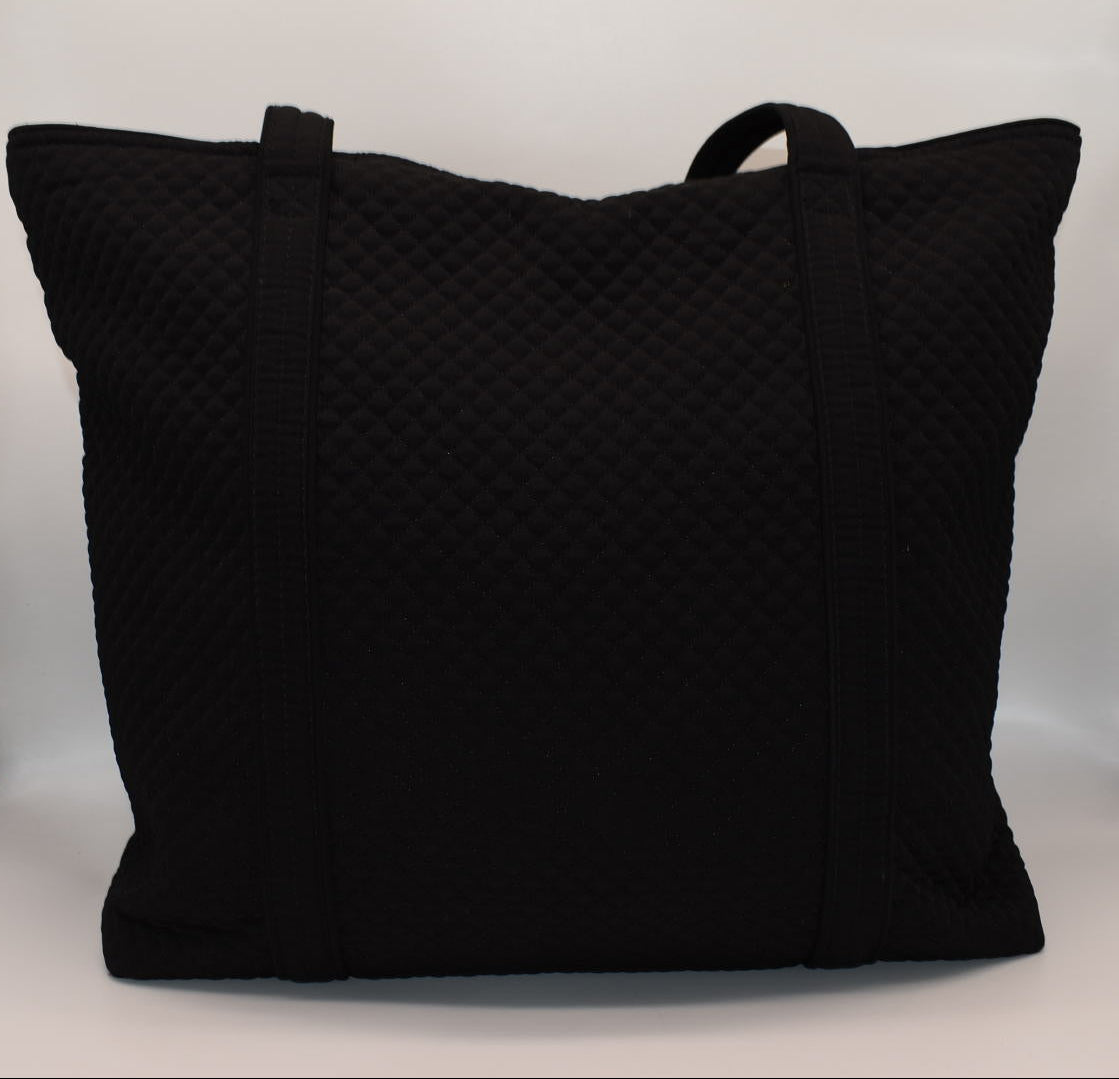 Vera Bradley Large Iconic Microfiber Vera Tote Bag in Black
