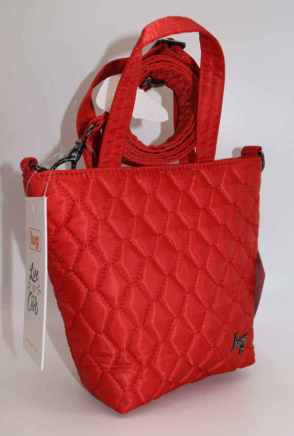 Lug Tip Toe Crossbody Bag in Poppy Red