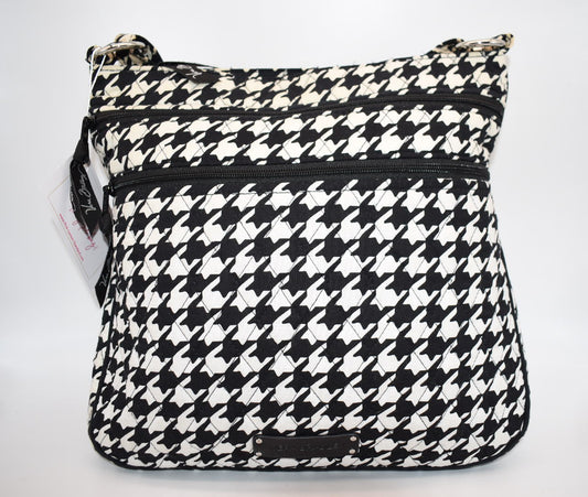Vera Bradley Triple Zip Hipster Crossbody Bag in "Houndstooth" Pattern