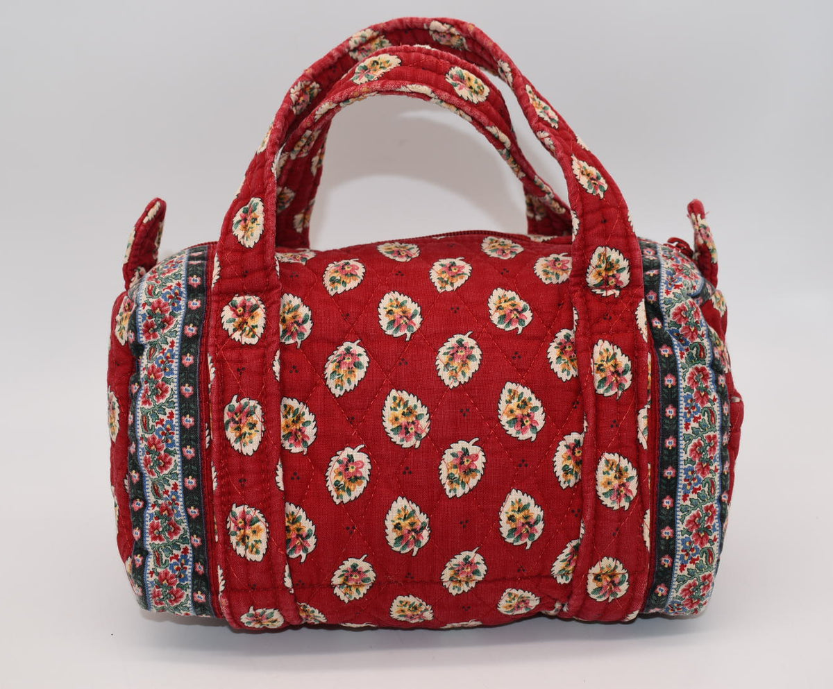 Vintage Vera Bradley Small Satchel Bag in "Red Leaf -1997" Pattern