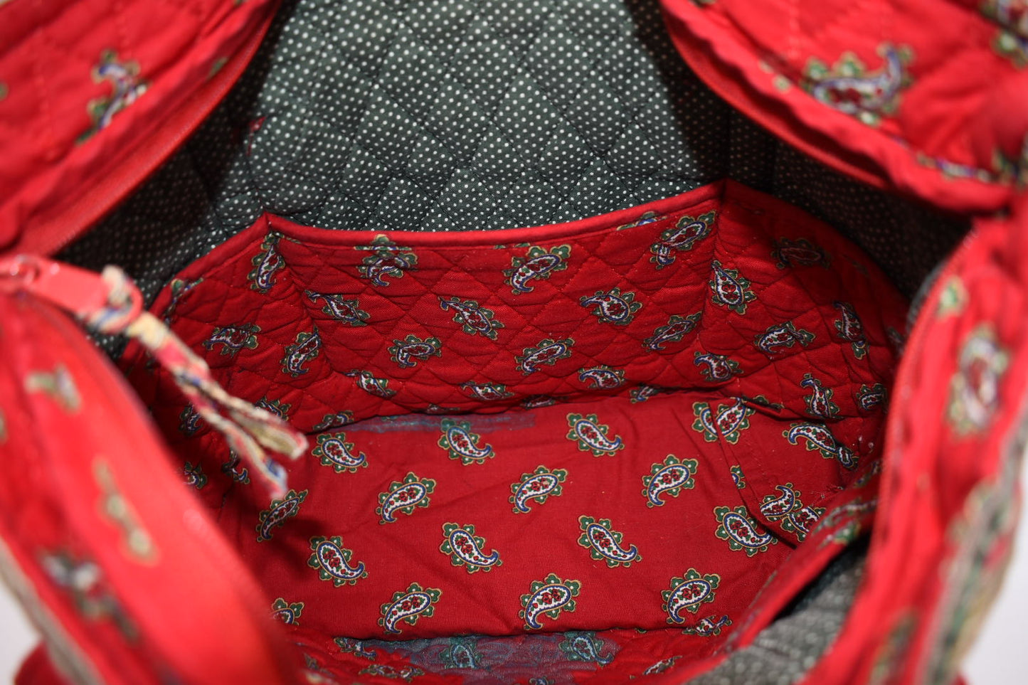 Vintage Vera Bradley Villager Tote Bag in "Red- 1991" Pattern