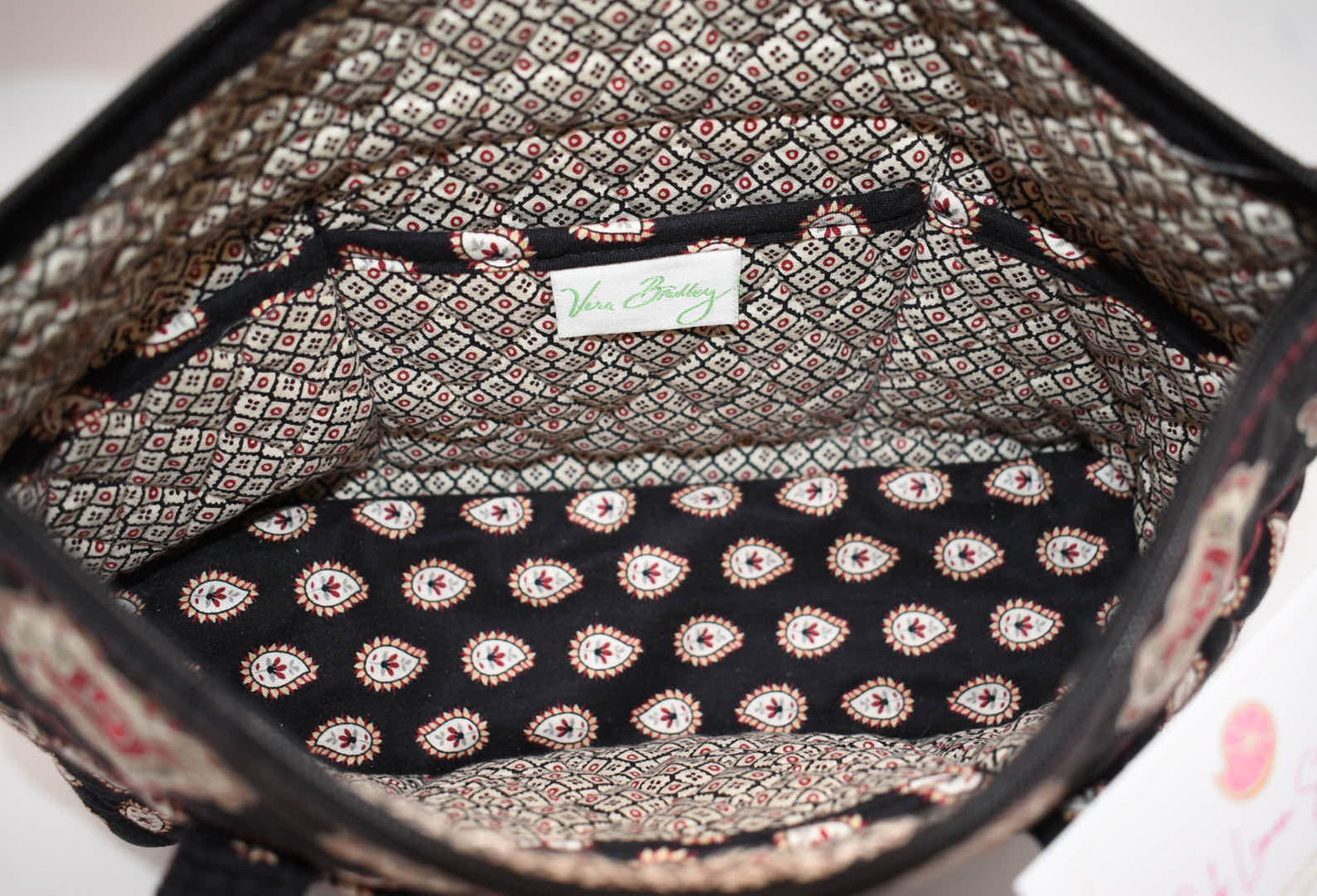 Vera Bradley Little Betsy Shoulder Bag in "Classic Black" Pattern
