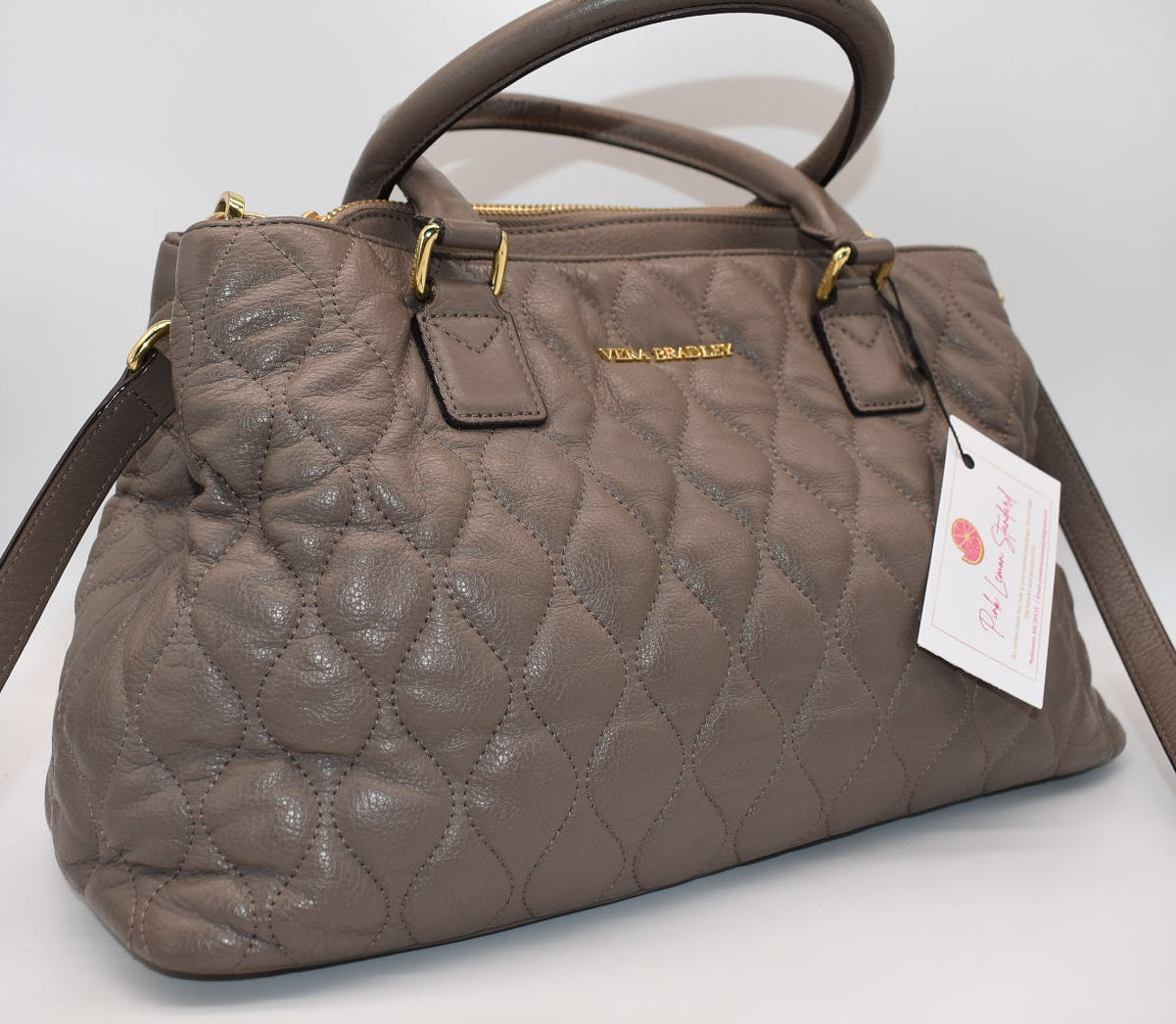 Vera Bradley Quilted Leather Large Emma Satchel Bag