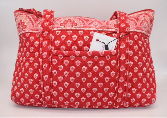 Vera Bradley Large Betsy Shoulder Tote Bag in "Nantucket Red" Pattern