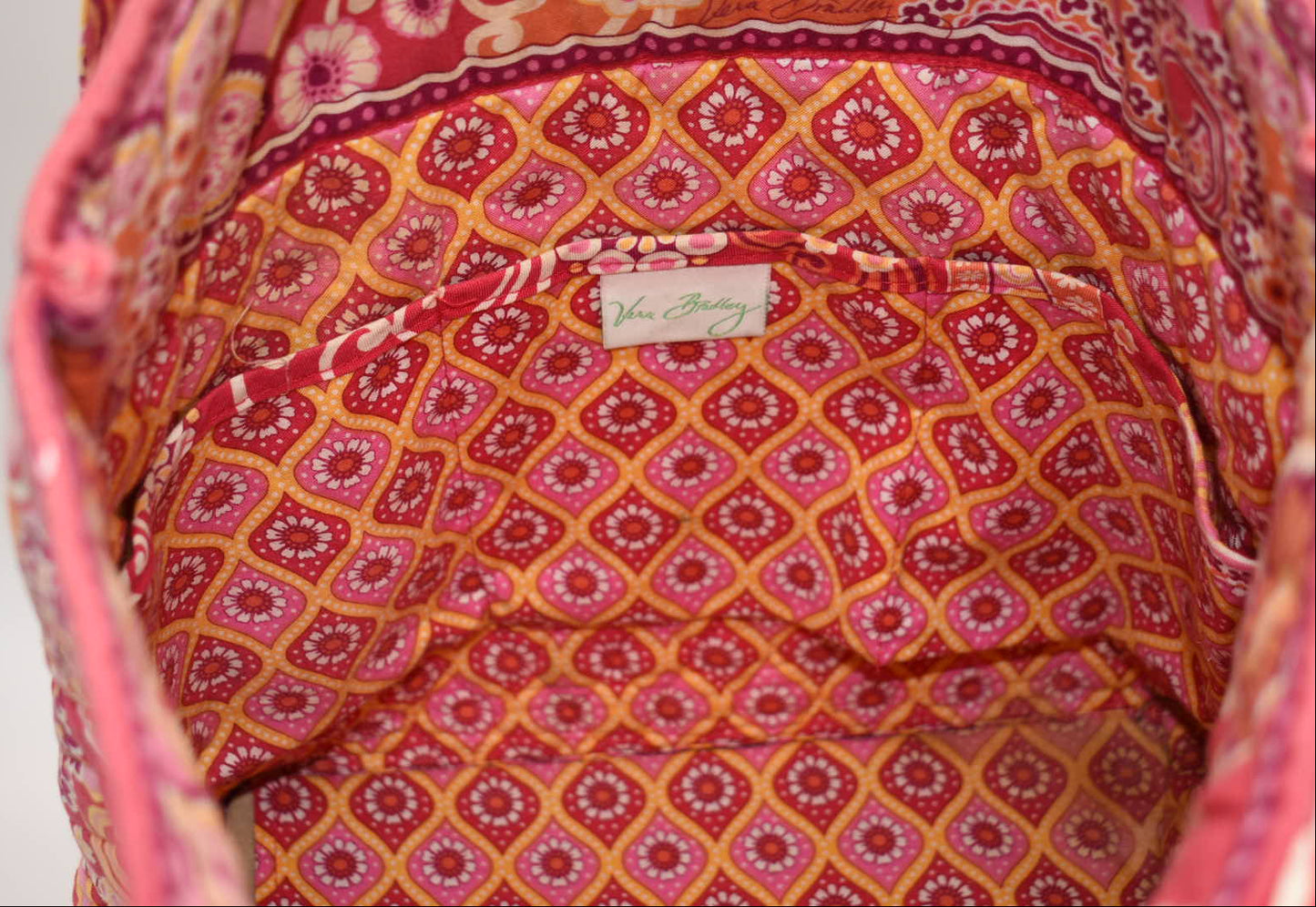 Vera Bradley Quilted Cotton Tote Bag in "Raspberry Fizz" Pattern