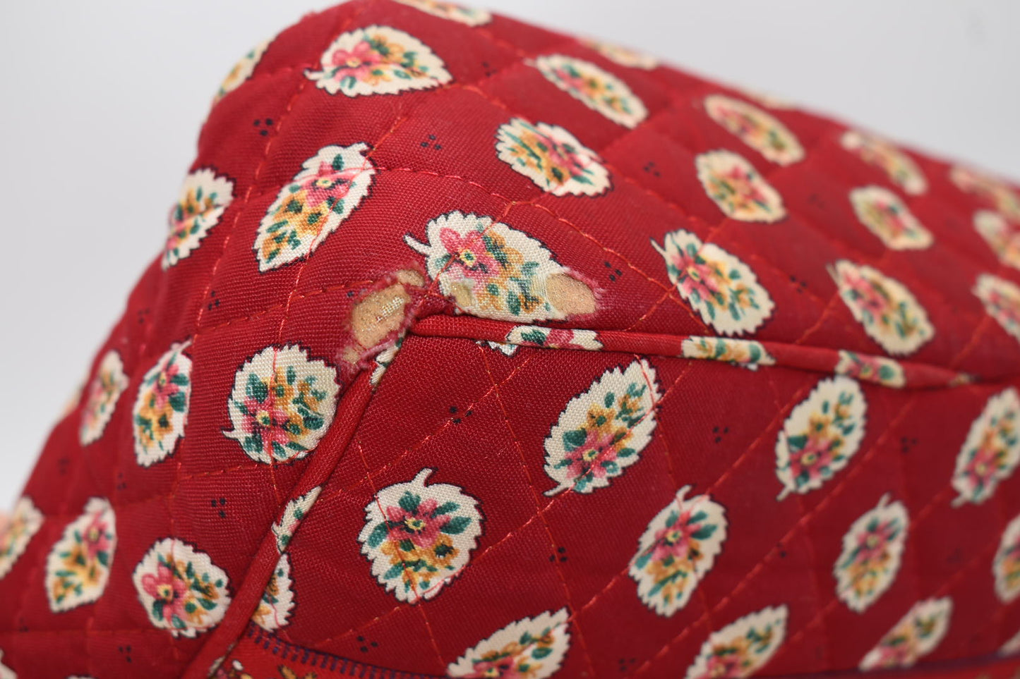 Vintage Vera Bradley East West Crossbody Bag in "Red Leaf - 1997" Pattern