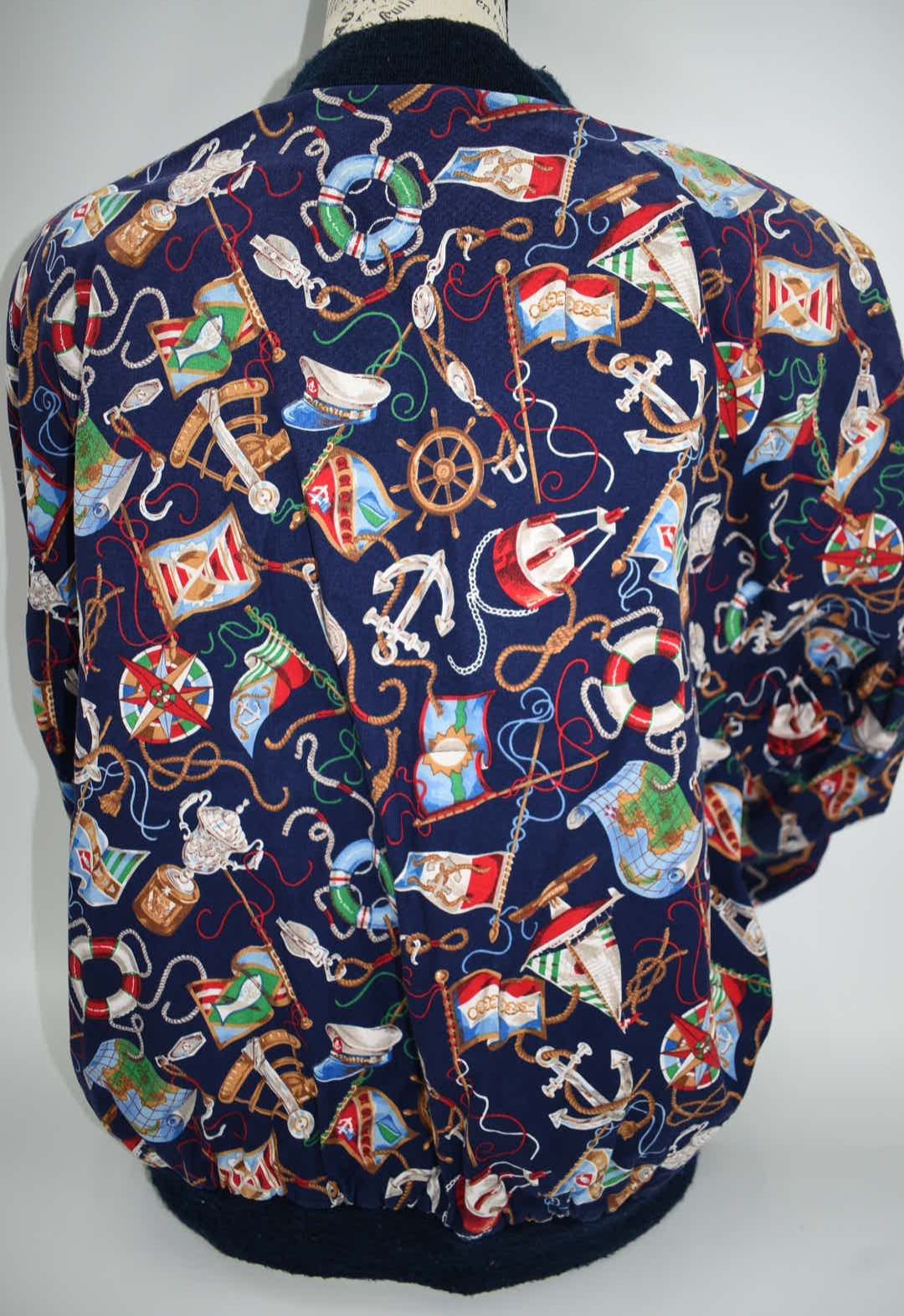Vintage Vera Bradley Medium Reversible Zip Sports Jacket in "Regatta - 1994" Pattern