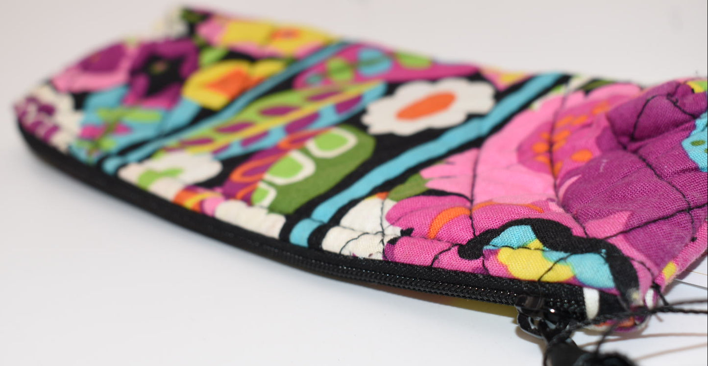 Vera Bradley Brush & Pencil Cosmetic Zip Pouch in "Va Va Bloom" Pattern