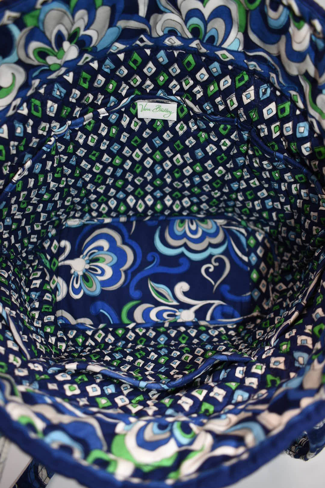 Vera Bradley Large Vera Tote Bag in "Mediterranean Blue" Pattern