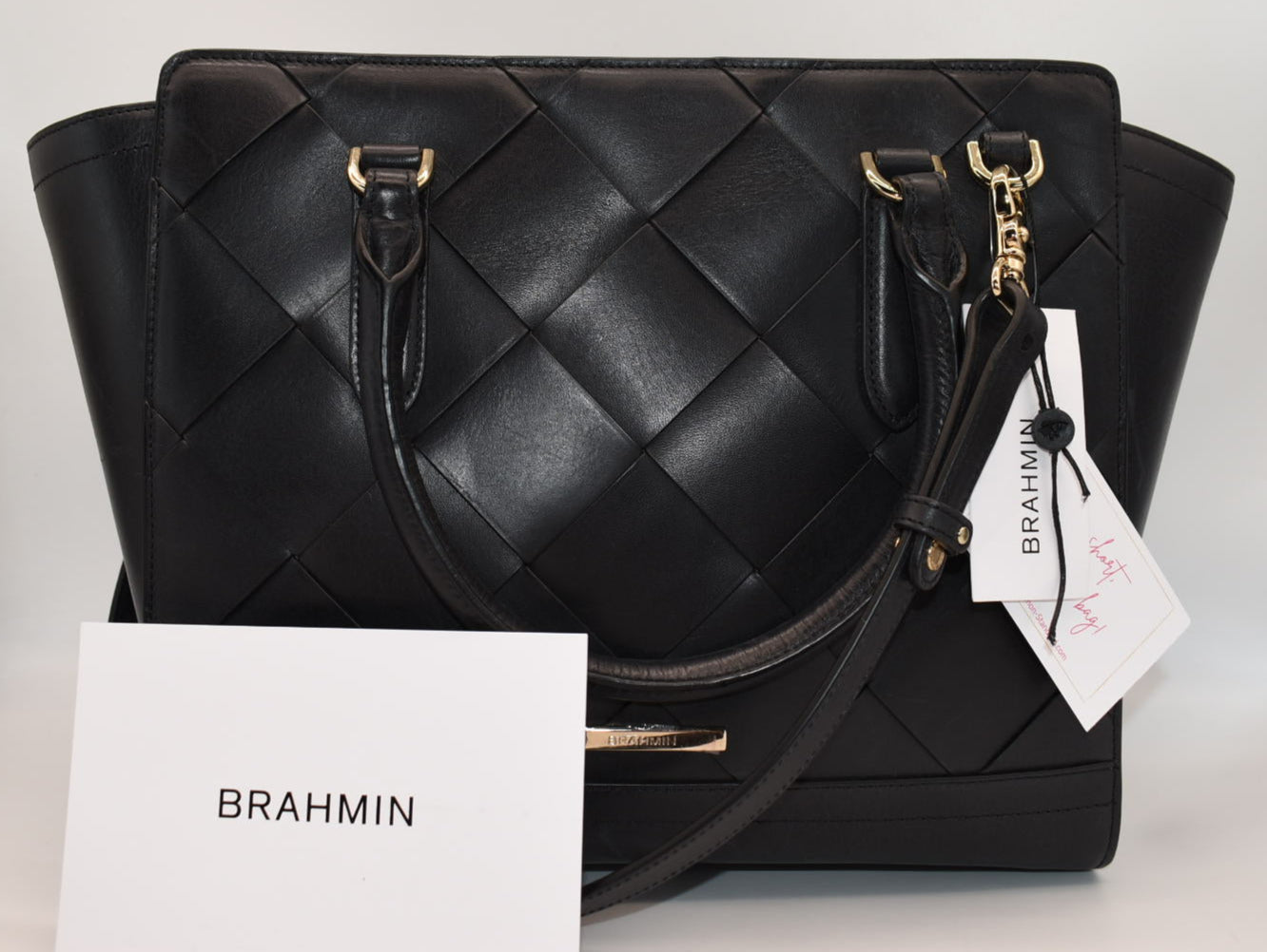 Brahmin Aubree Satchel Bag in Black Vik