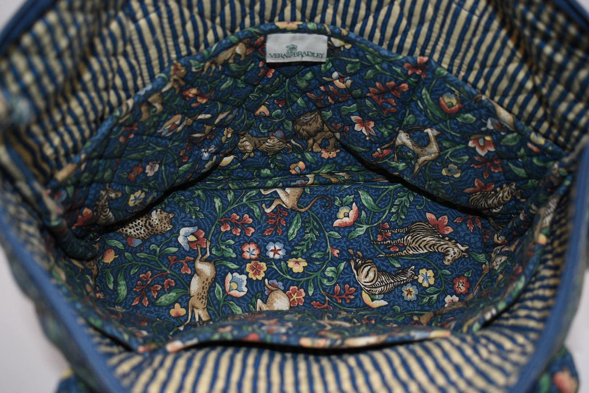 Vintage Vera Bradley Villager Tote Bag in "Animal Kingdom -2000" Pattern
