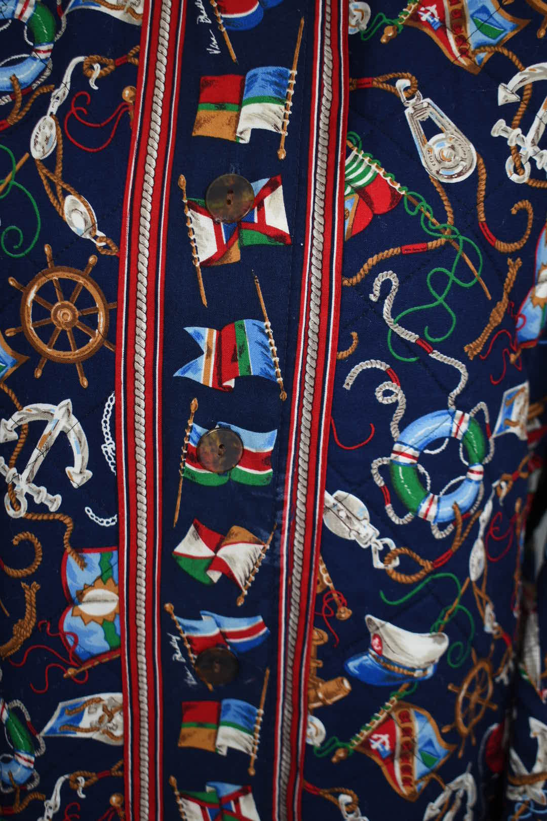 Vintage Vera Bradley Quilted Large Jacket in "Regatta - 1994" Pattern