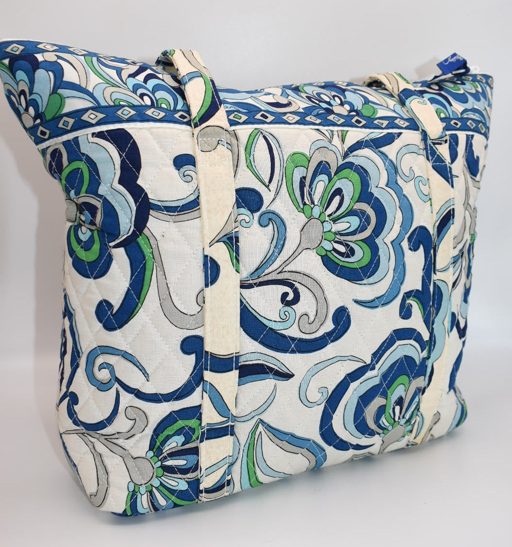 Vera Bradley Villager Tote Bag in "Mediterranean White" Pattern