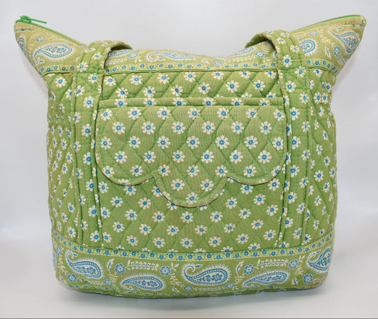 Vera Bradley Villager Tote Bag in "Apple Green" Pattern