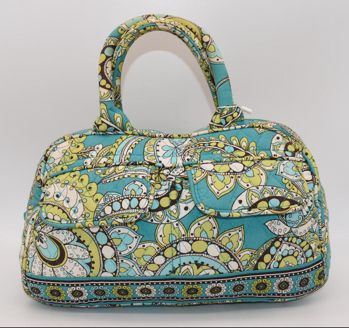 Vera Bradley Small Bowler Satchel Bag in "Peacock" Pattern