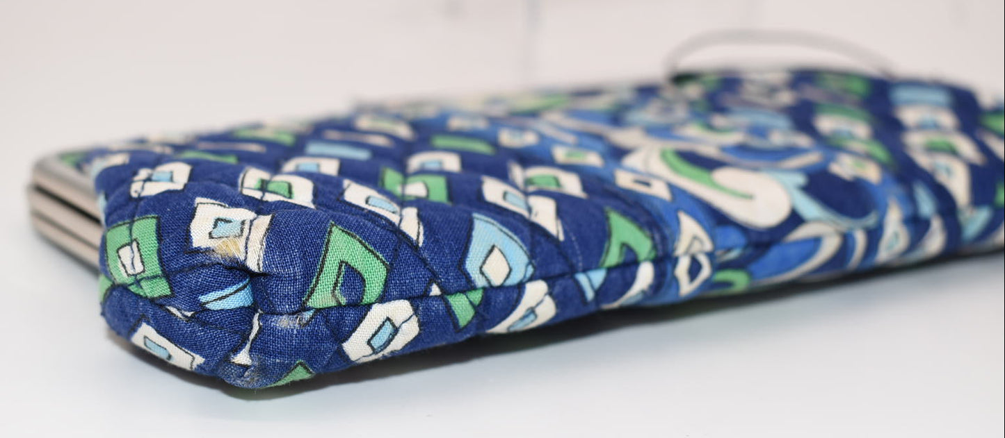 Vera Bradley Double Kisslock Wallet in "Mediterranean Blue" Pattern