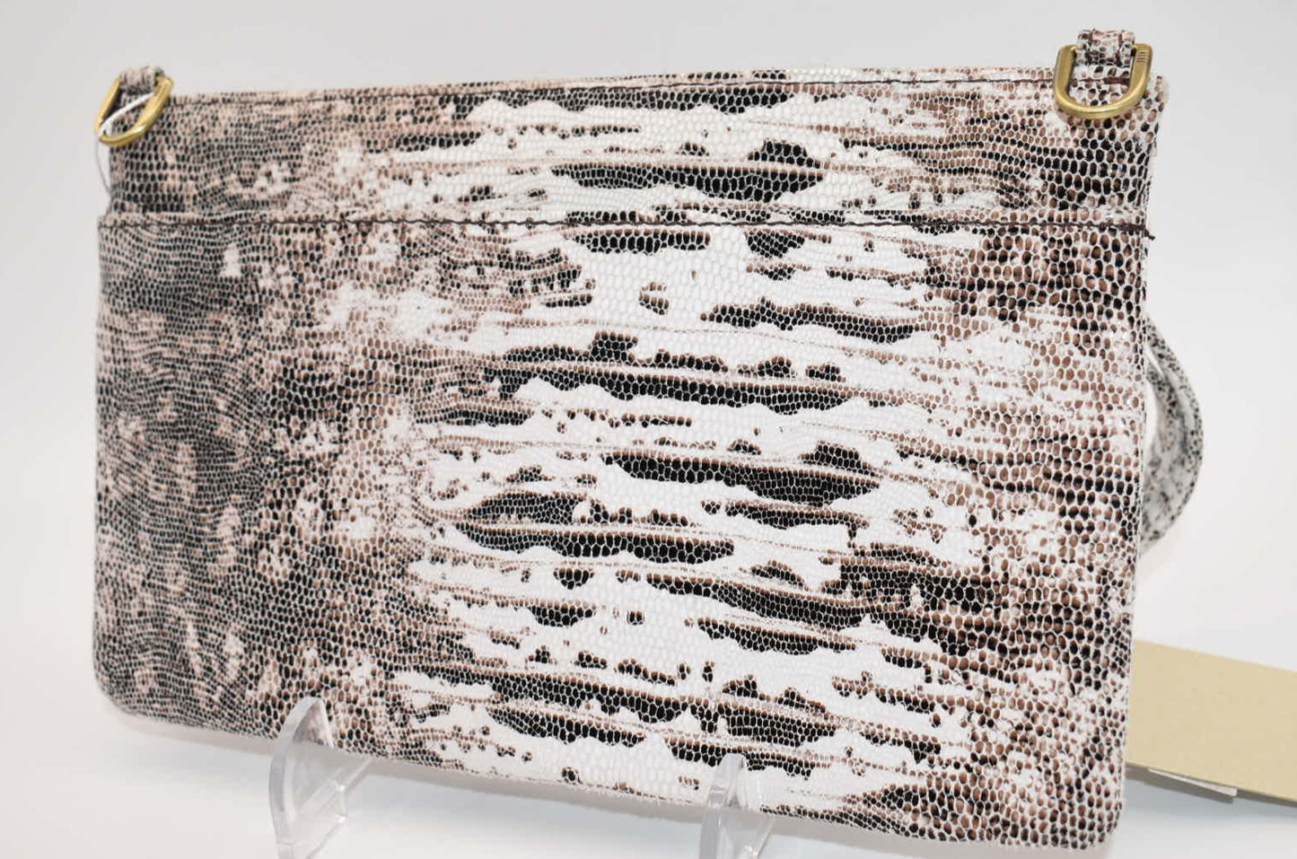 HOBO Intl GO Day Wristlet in Leather Lizard Print