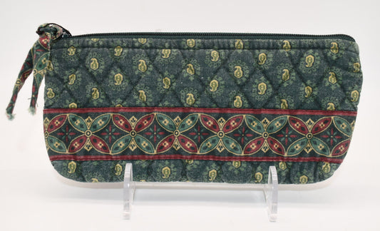 Vera Bradley Brush & Pencil Case in "Classic Green-1998" Pattern