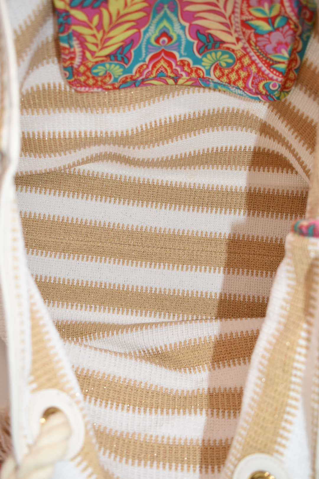 Vera Bradley Woven Neutral Straw Tote Bag