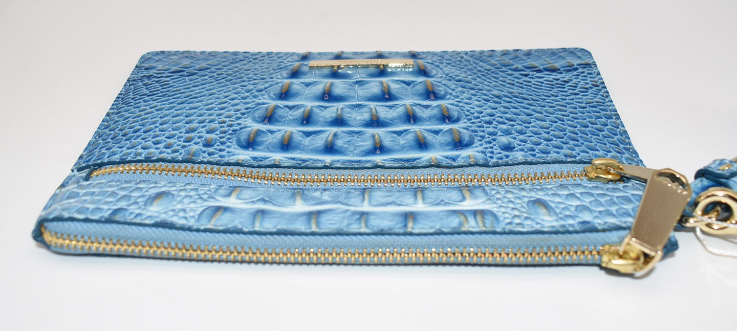 Brahmin Leather Wristlet in Aura Blue Melbourne