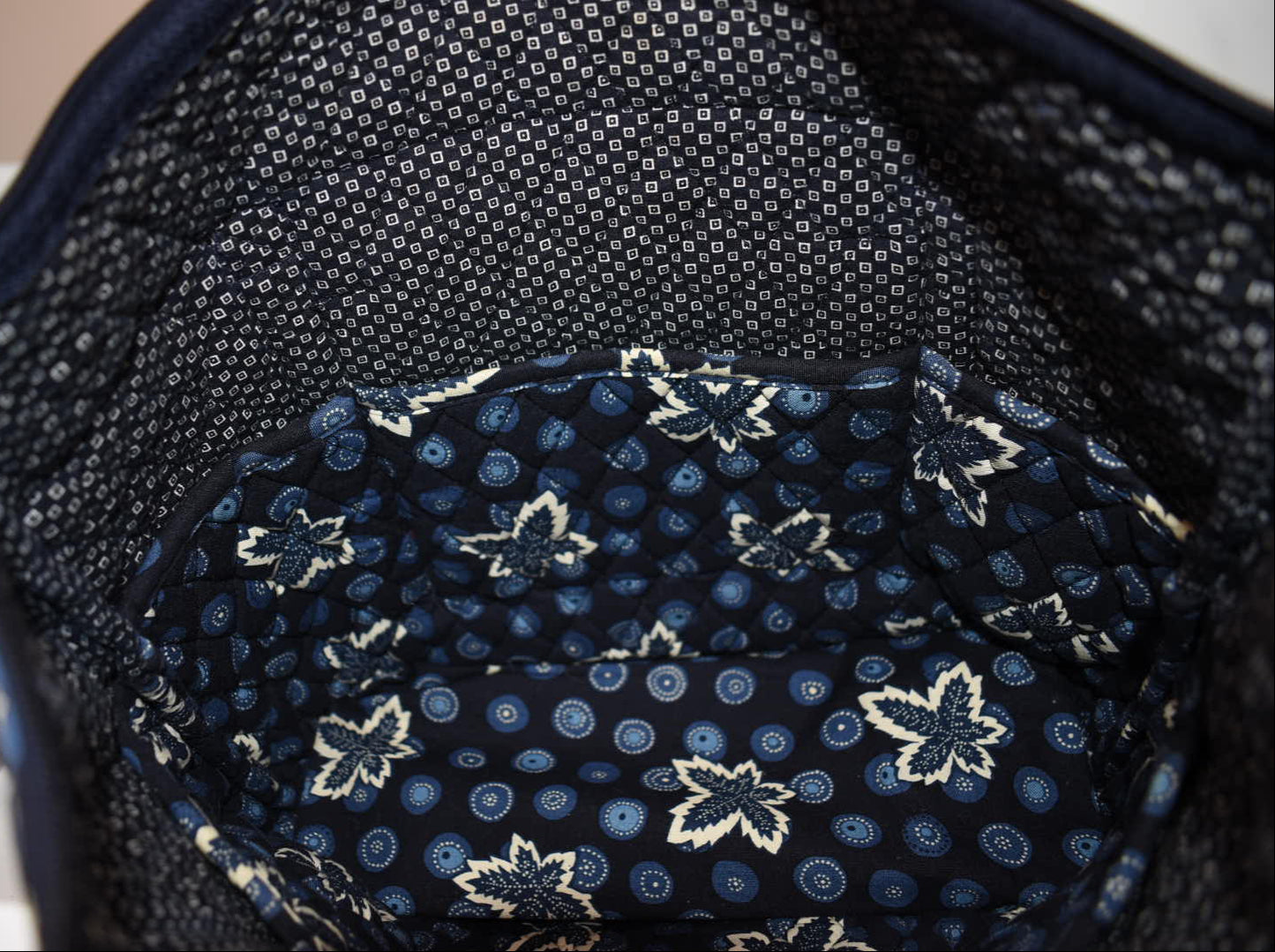 Vera Bradley Villager Tote Bag in "Blue Coin-2003" Pattern