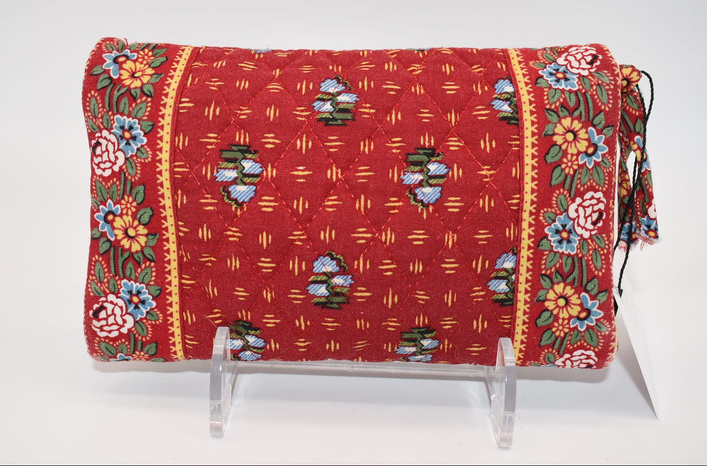 Vintage Vera Bradley Strap Crossbody Wallet in "Provincial Red-2000" Pattern