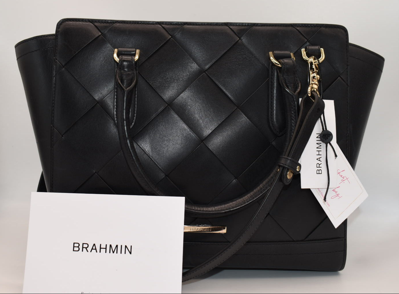 Brahmin Aubree Satchel Bag in Black Vik